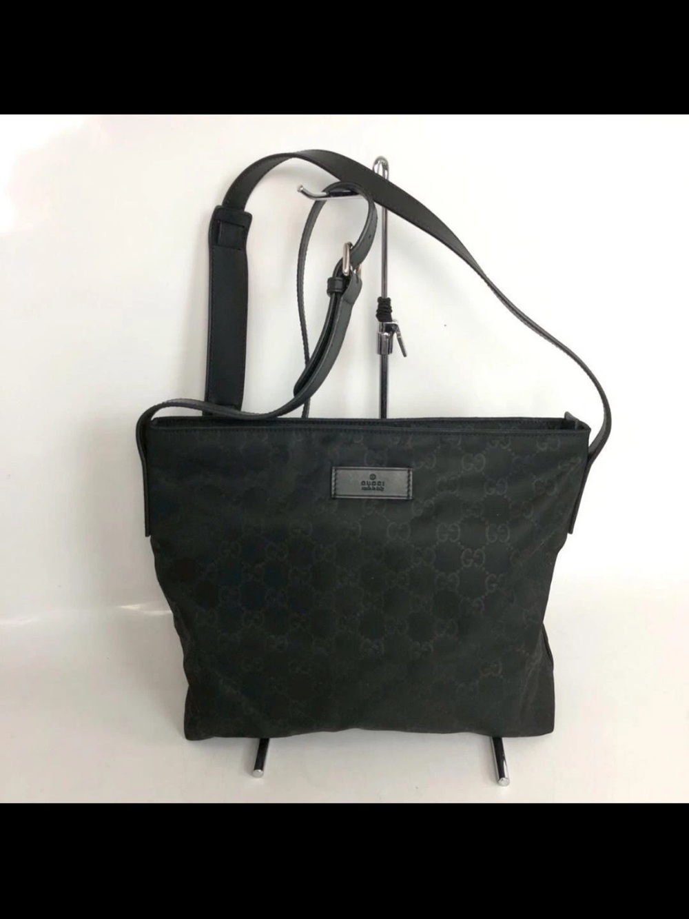 Gucci Black Monogram Shoulder Bag